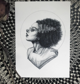 Caitlin McCarthy Art The Bride of Frankenstein Fine Art Print - Horror - Monster 5x7