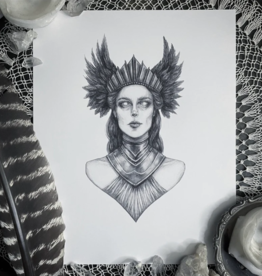 Athena Fine Art Print - Greek Goddess of War & Wisdom 5x7