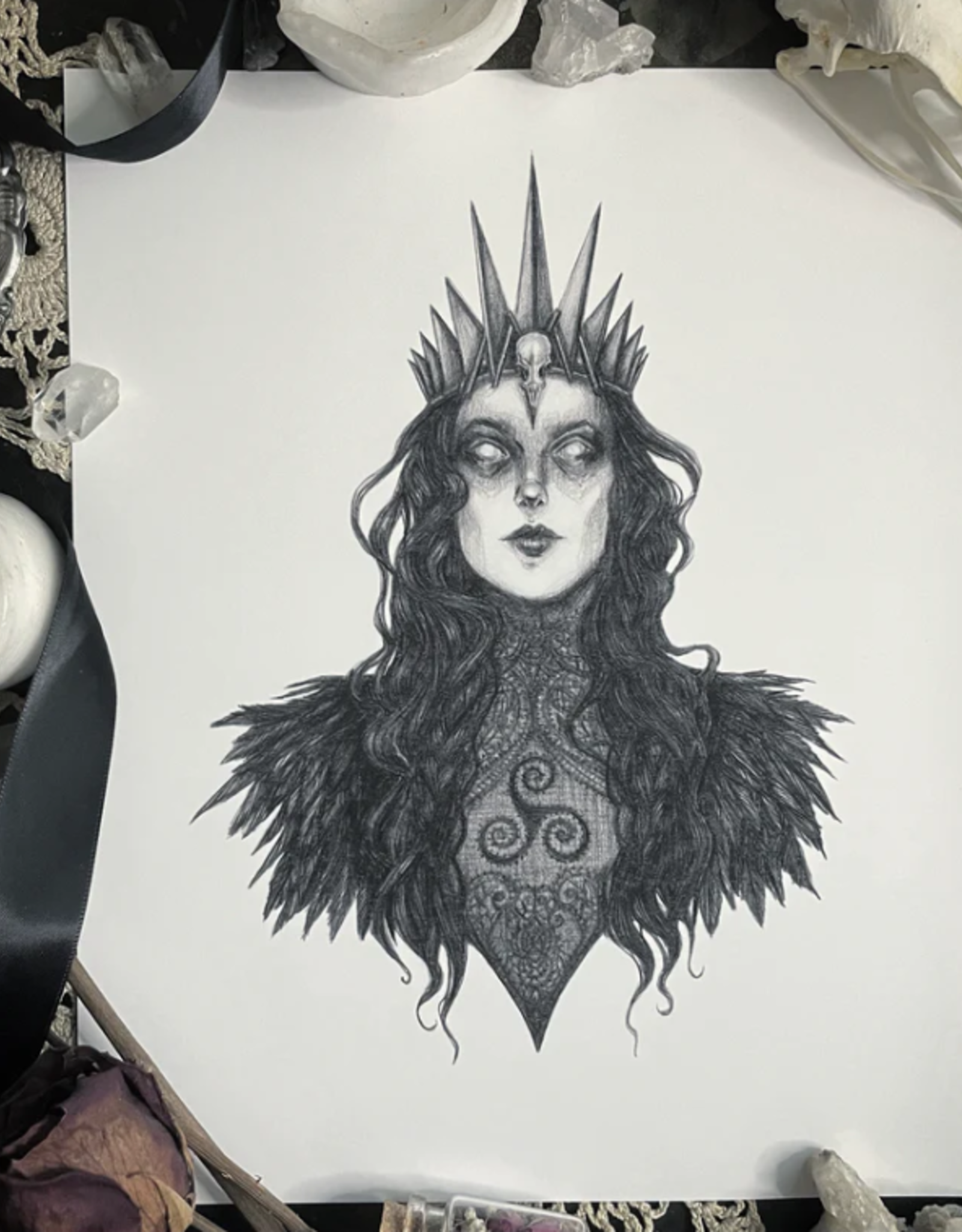 The Morrigan Fine Art Print - Celtic Goddess of War & Death 5x7