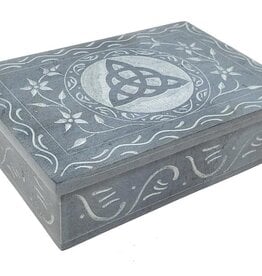Soapstone Box - Triquetra Carved 4" x 6"
