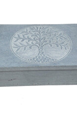Soapstone Box - Tree of Life Carved 4" x 6"
