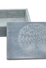 Soapstone Box - Tree of Life Carved 4" x 6"