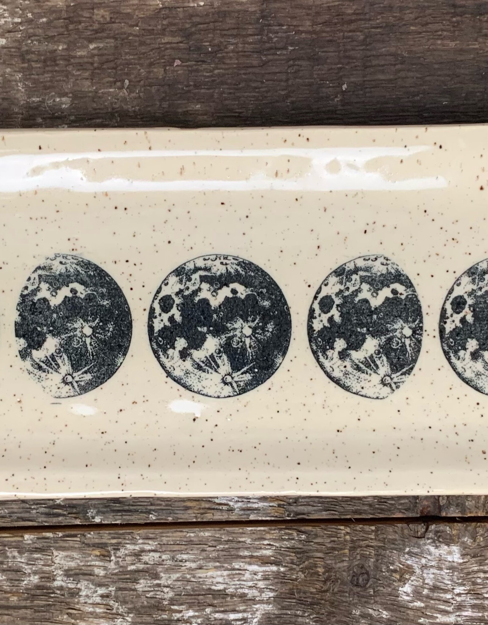 Burnt Mill Potters Large Rectangular Moon Phase Tray | 12.5" Long