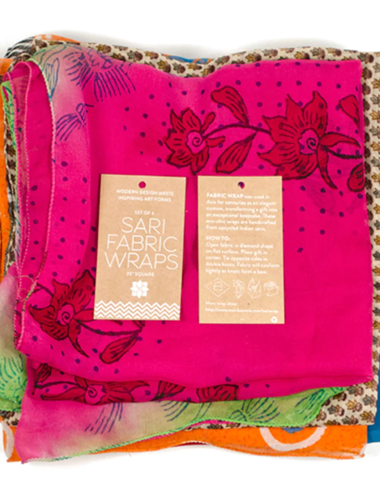 Matr Boomie Furoshiki Style Fabric Gift Wrap - Assorted Upcycled Sari