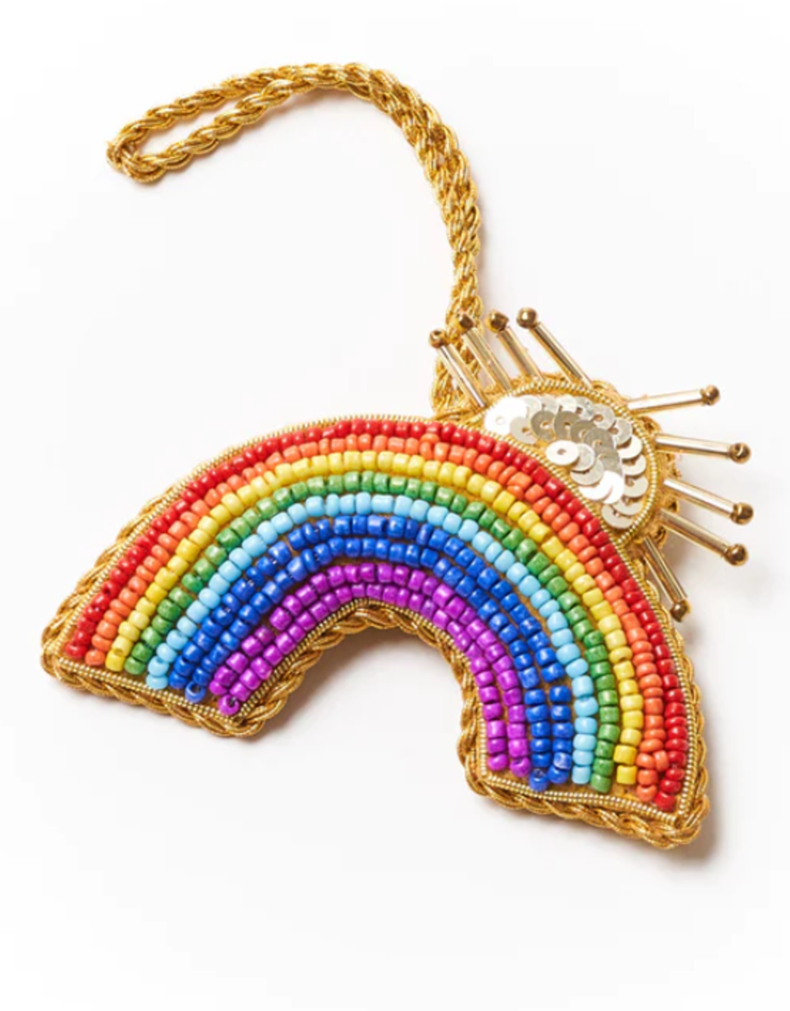 *Larissa Plush Rainbow Sun Rays Felt Ornament - Embroidered