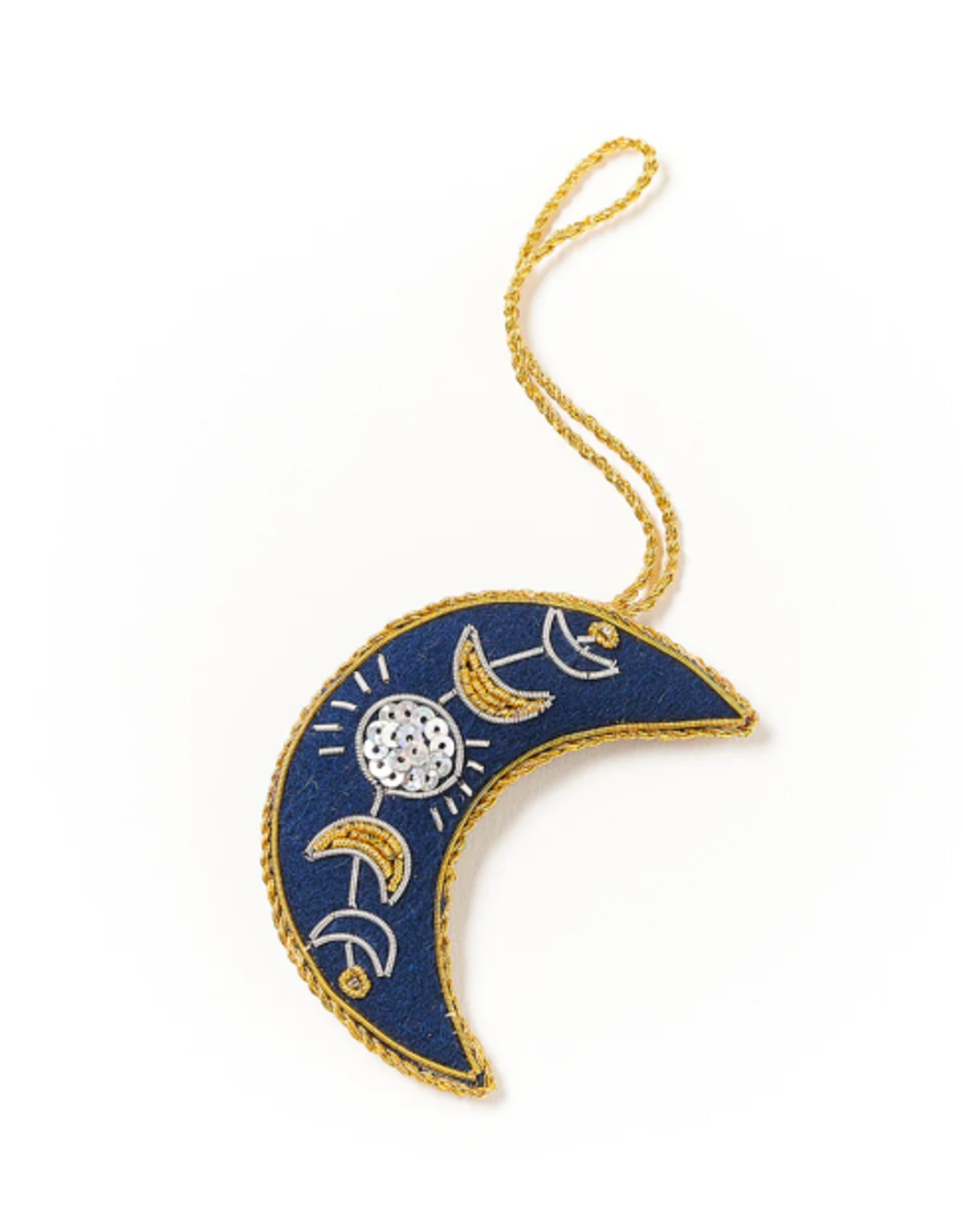 *Larissa Plush Crescent Moon Felt Ornament - Embroidered