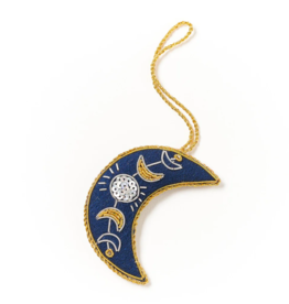 *Larissa Plush Crescent Moon Felt Ornament - Embroidered