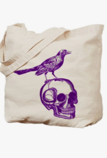 Skull and Raven Tote Bags|Purple