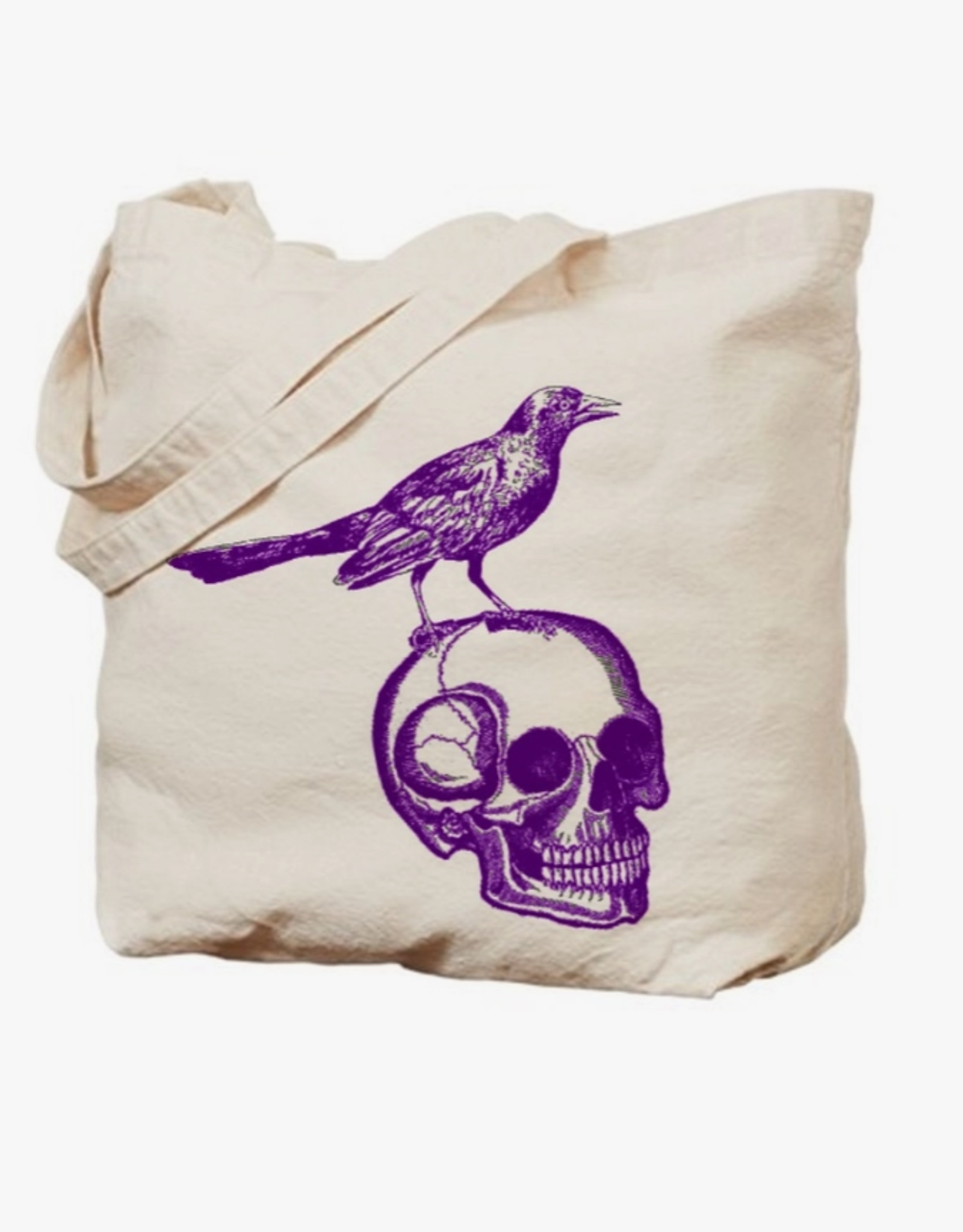 Skull and Raven Tote Bags|Purple