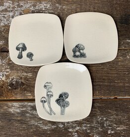 *Rounded Square Dish | Mushroom | 5" Design #8
