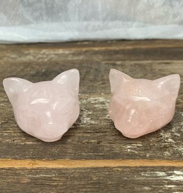 Crystal Cat with 3rd Eye | 2" | Rose Quartz | China