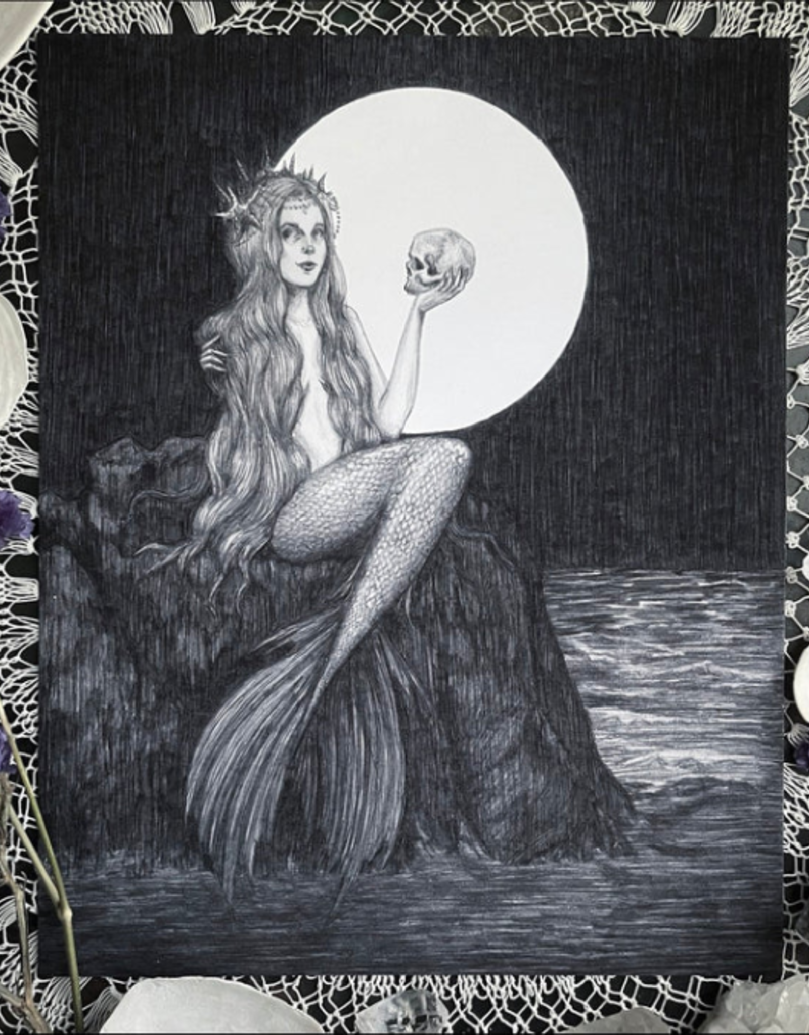 Caitlin McCarthy Art Ondine Fine Art Print - Gothic Mermaid, Sea Siren 5x7
