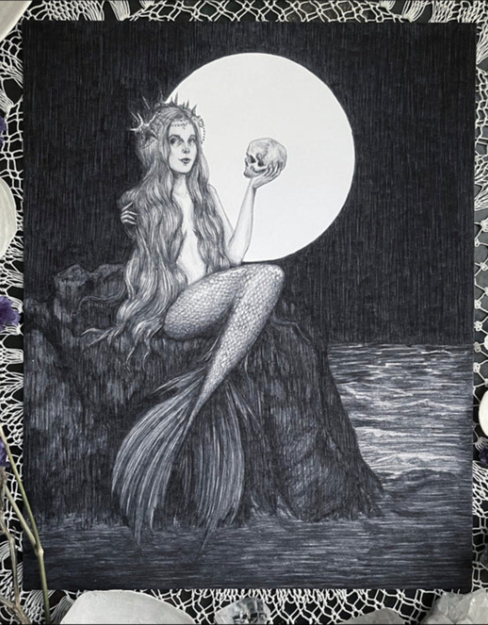 Ondine Fine Art Print - Gothic Mermaid, Sea Siren 5x7