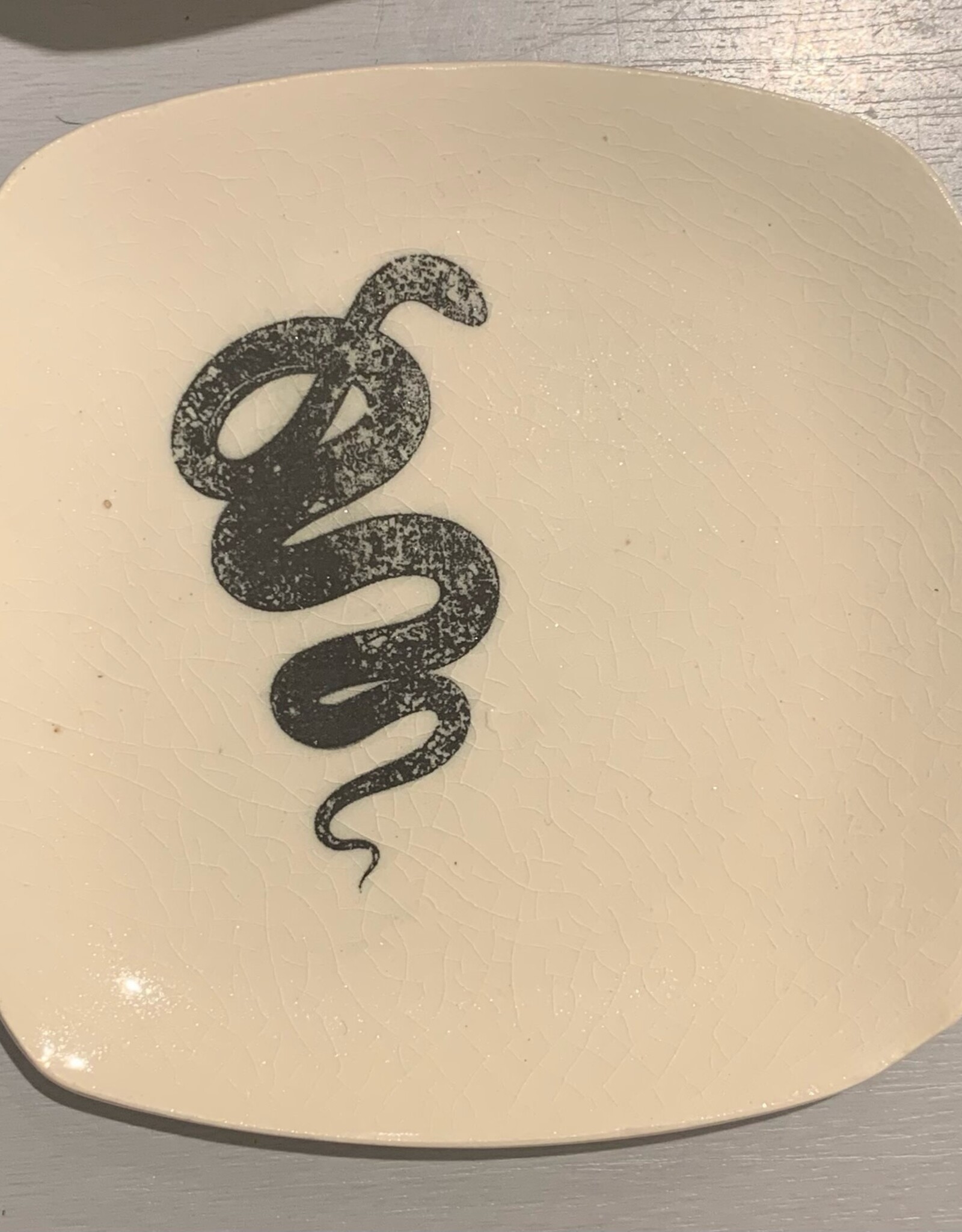 Burnt Mill Potters Rounded Square Dish | Snake | 5"