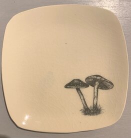 Rounded Square Dish | Mushroom | 5"