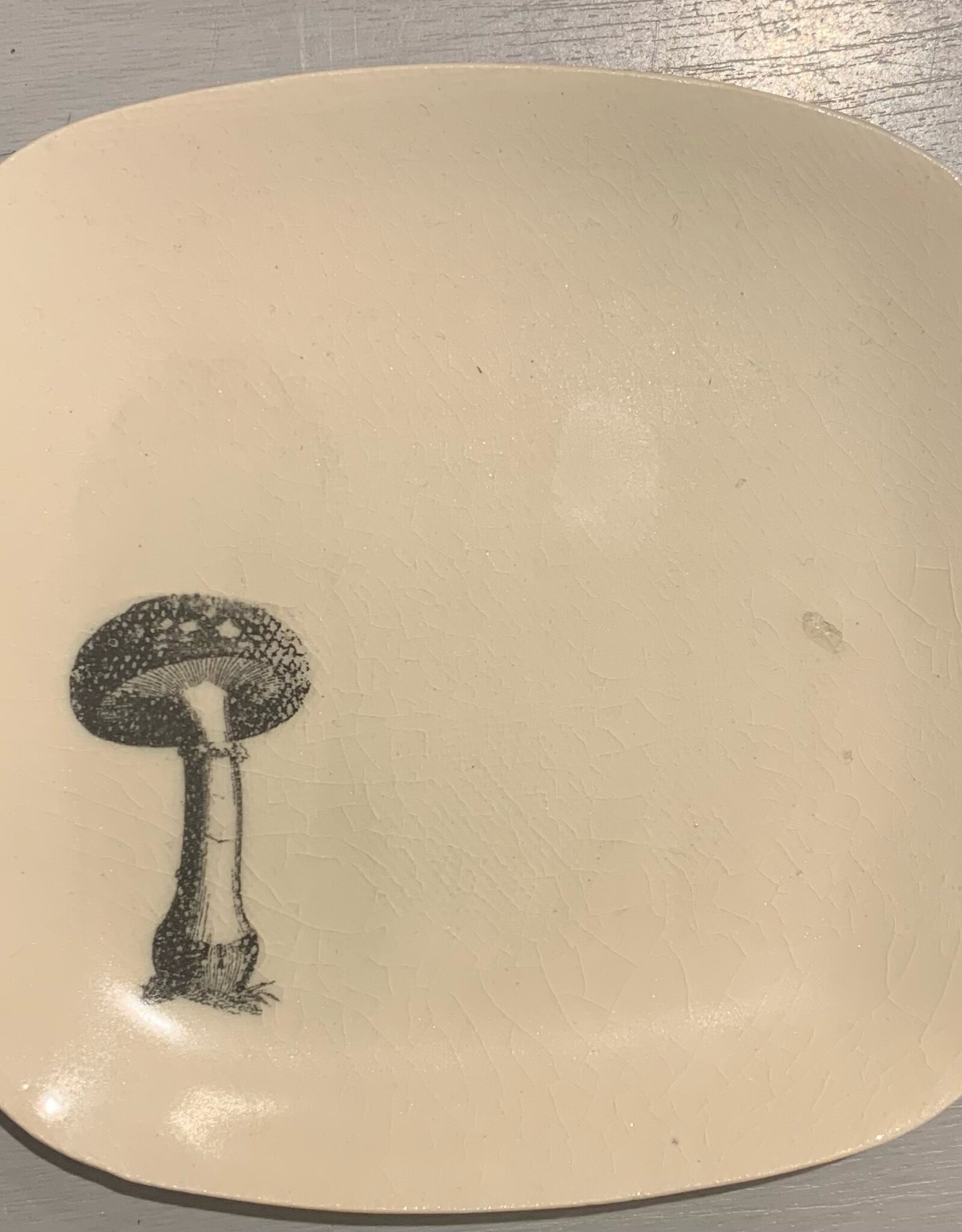 Burnt Mill Potters Rounded Square Dish | Mushroom | 5"