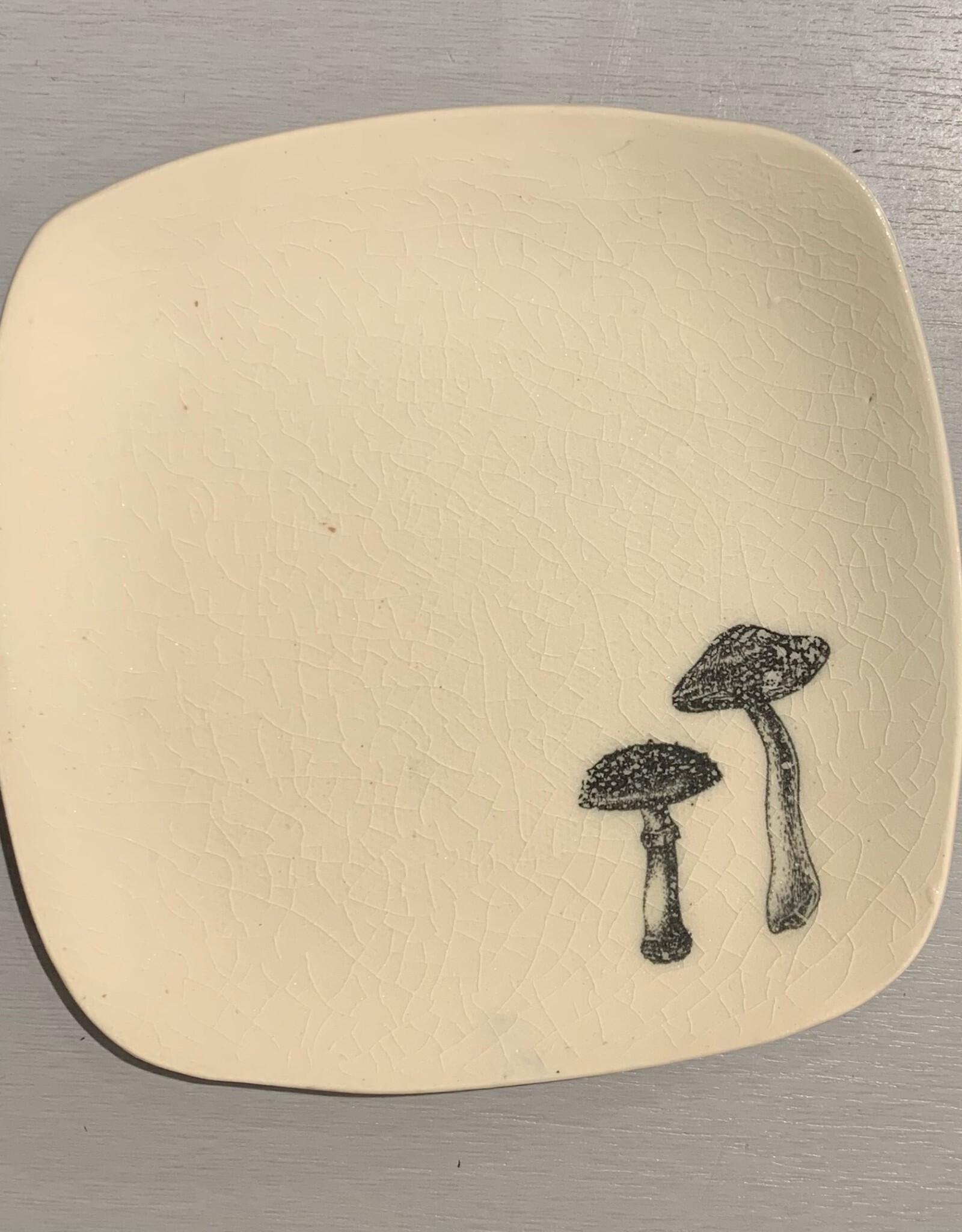 Rounded Square Dish | Mushroom | 5"