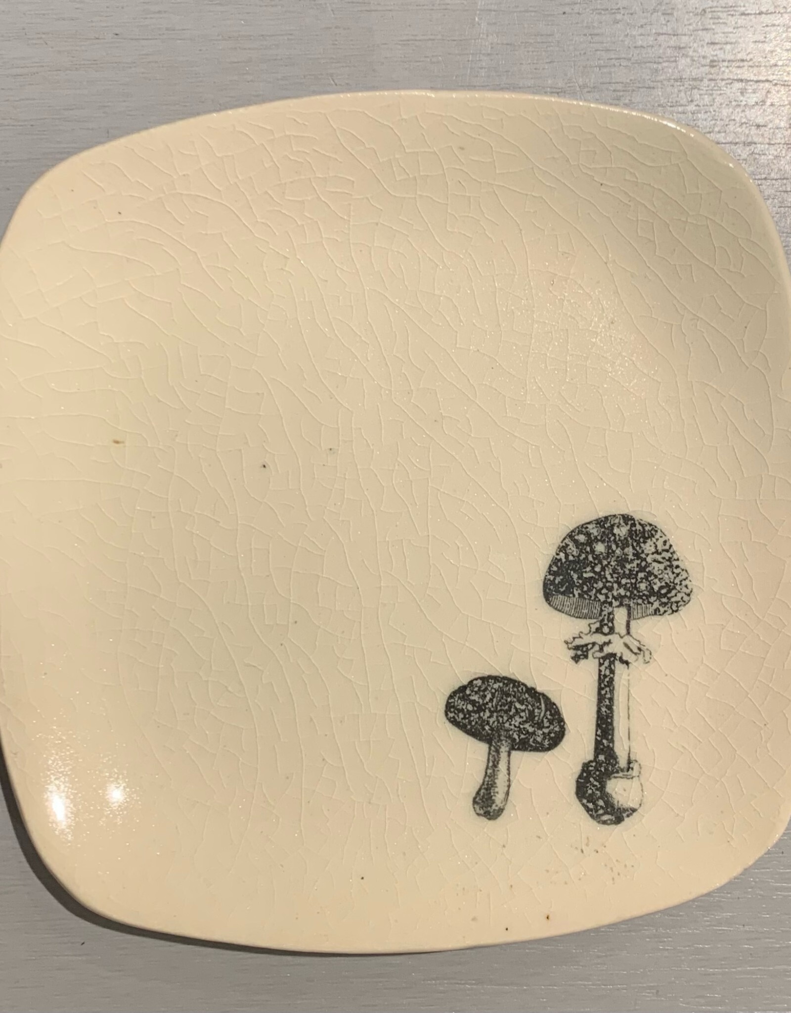 Rounded Square Dish | Mushroom | 5"