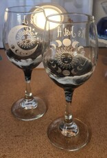 Just a Phase Wine Glass Moon Phase Etched Wine Glass Lunar Wine Glass Boho  Wine Glass Made of the Moon Moon Wine Glass 