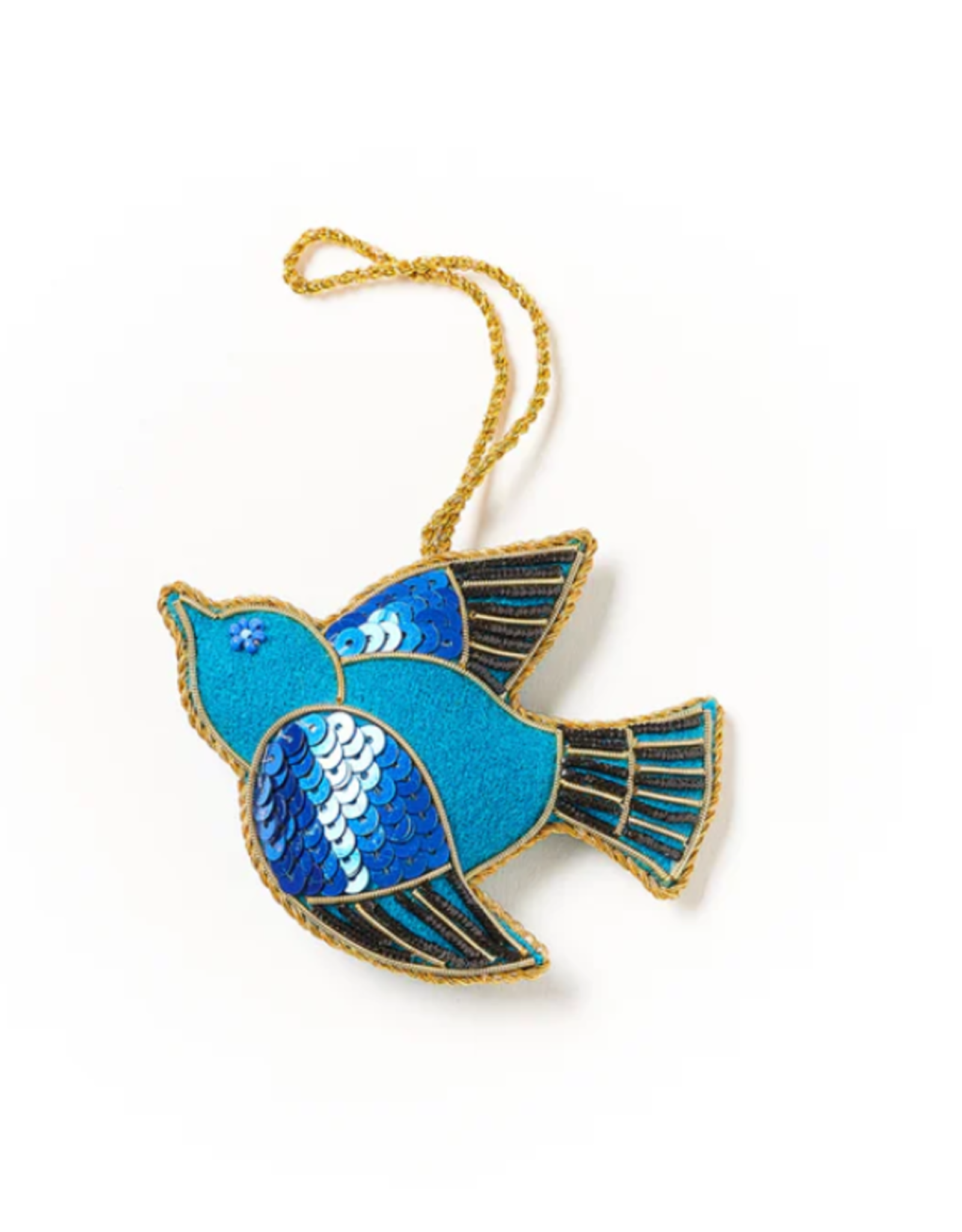 *Larissa Plush Bird Felt Ornament - Hand Embroidered