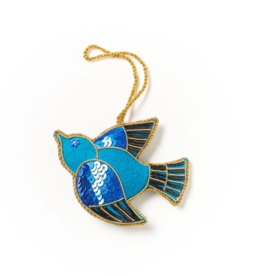 *Larissa Plush Bird Felt Ornament - Hand Embroidered