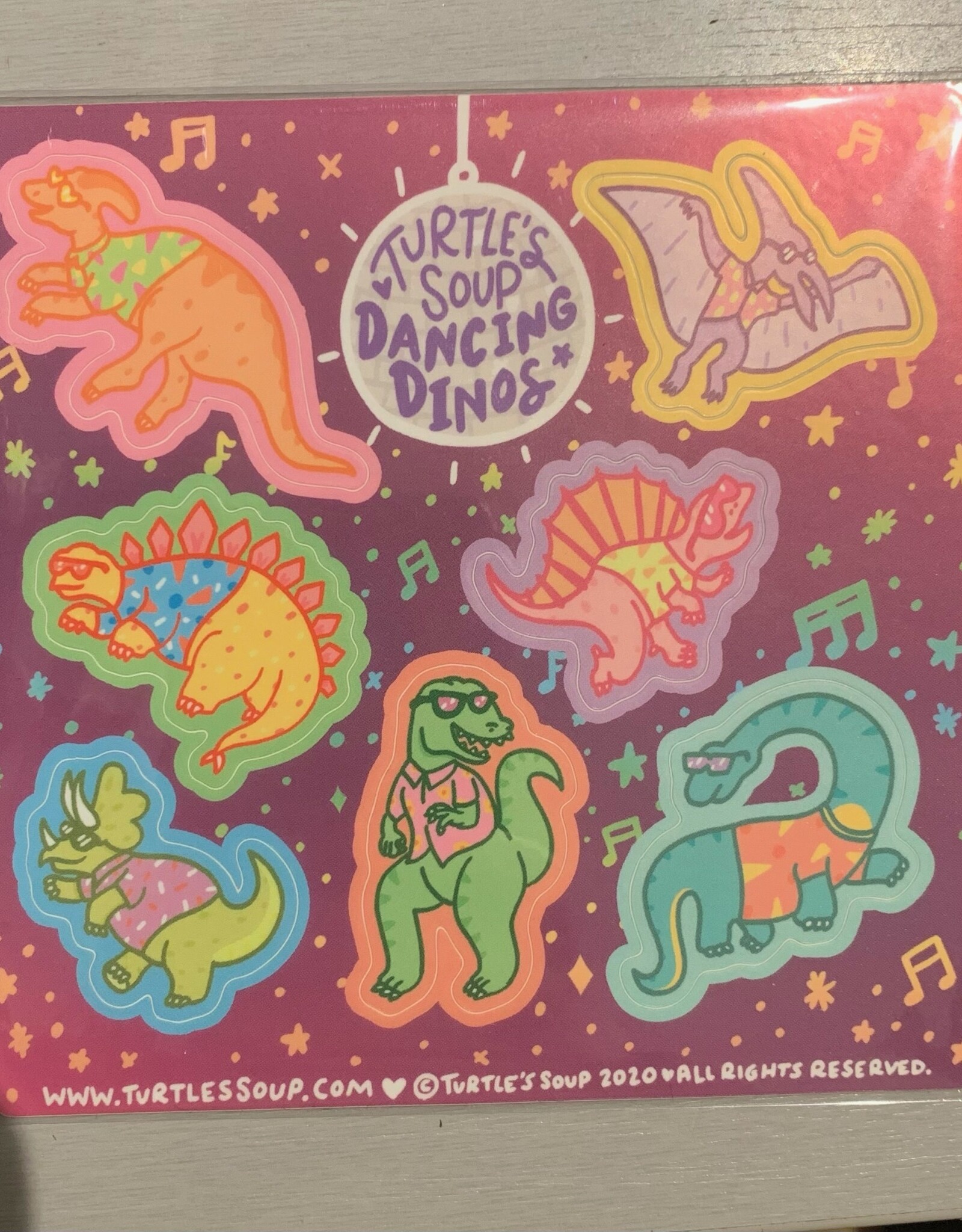 Dancing Dinos Vinyl Sticker Sheet Pack