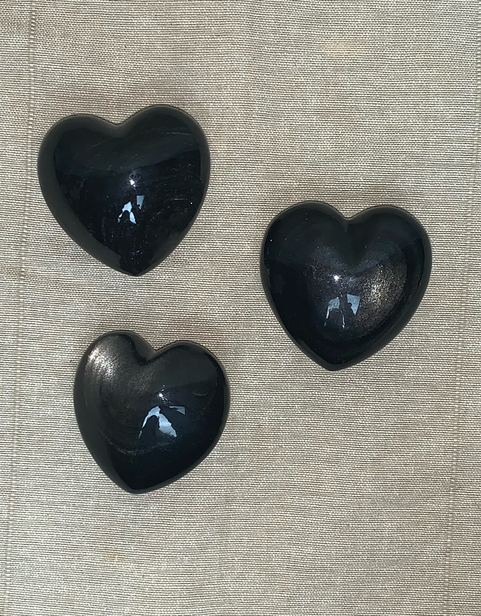 Silversheen Obsidian Heart | 40-60MM | Mexico