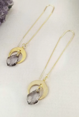 Gold Threader Crescent Moon Earrings