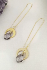SpotLight Jewelry Gold Threader Crescent Moon Earrings