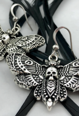 Silver Death Head Moth Earrings
