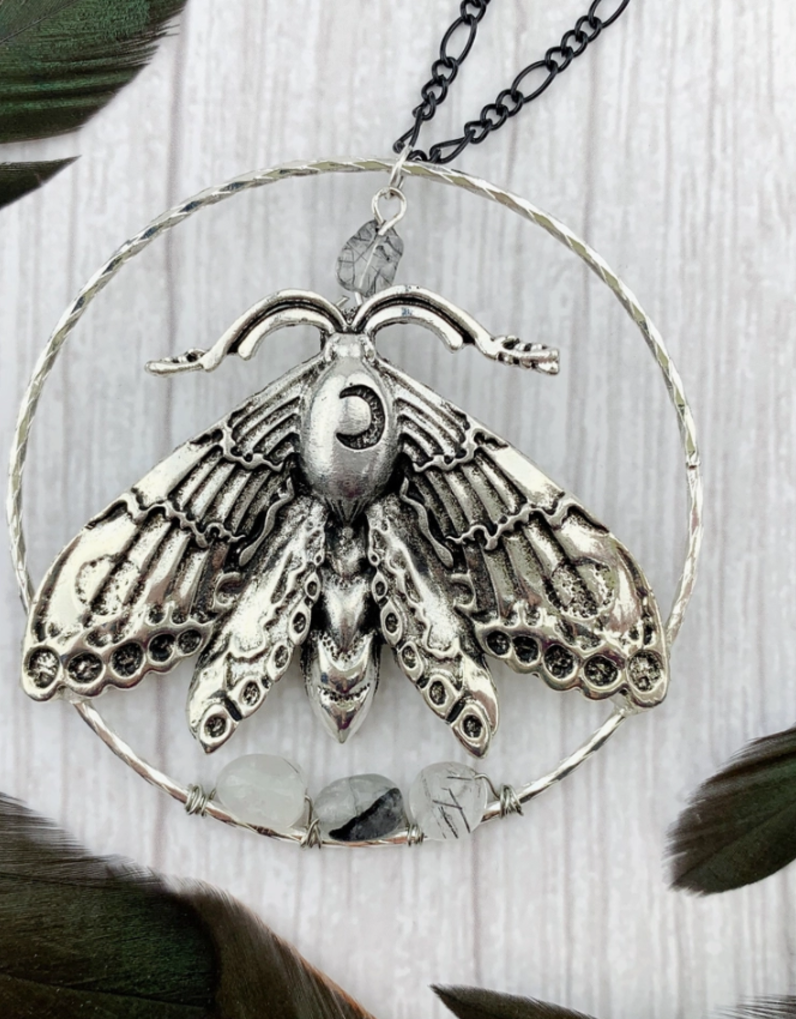 *Silver Luna Moth Necklace