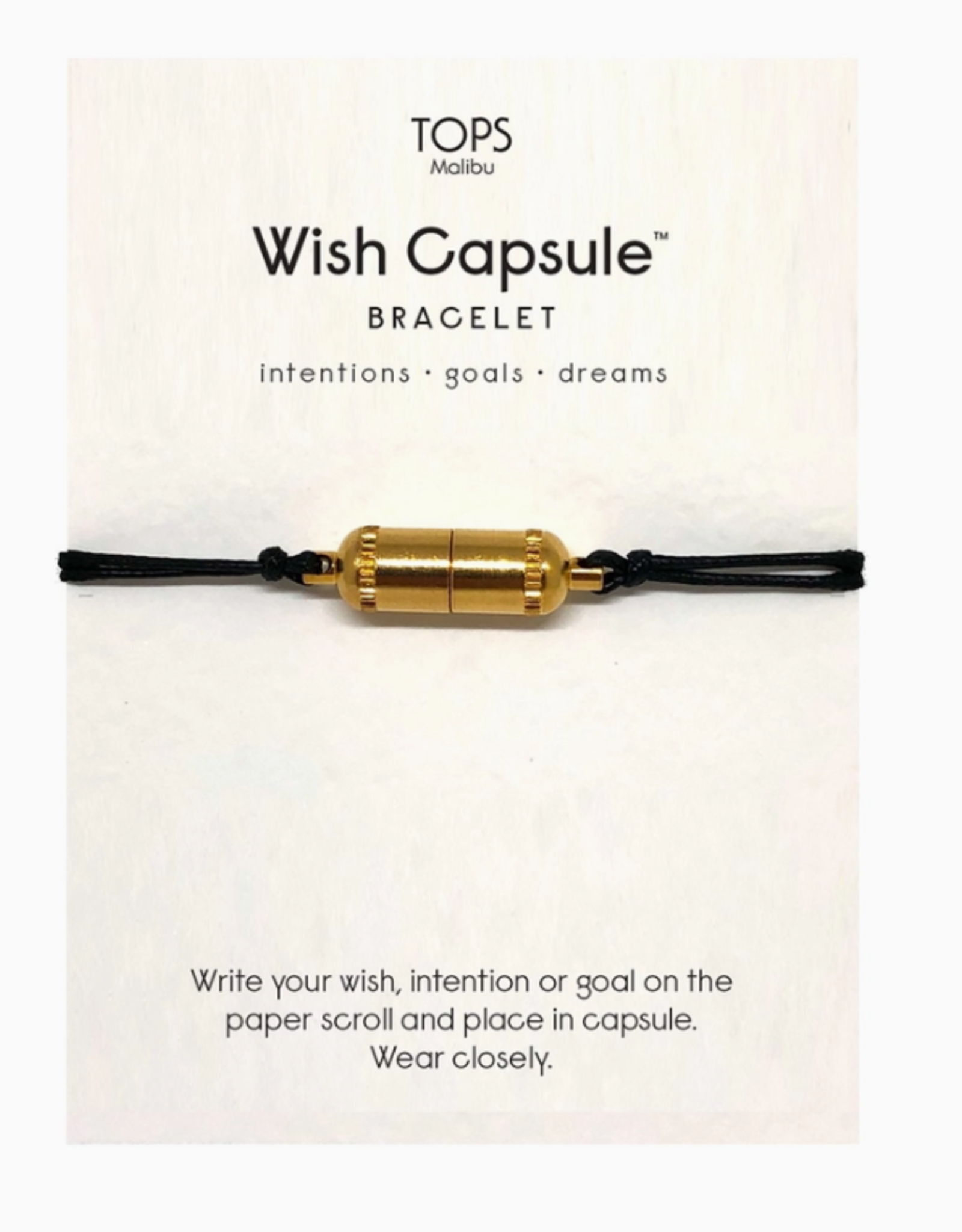 TOPS Malibu Wish Capsule Bracelet-Black and Gold