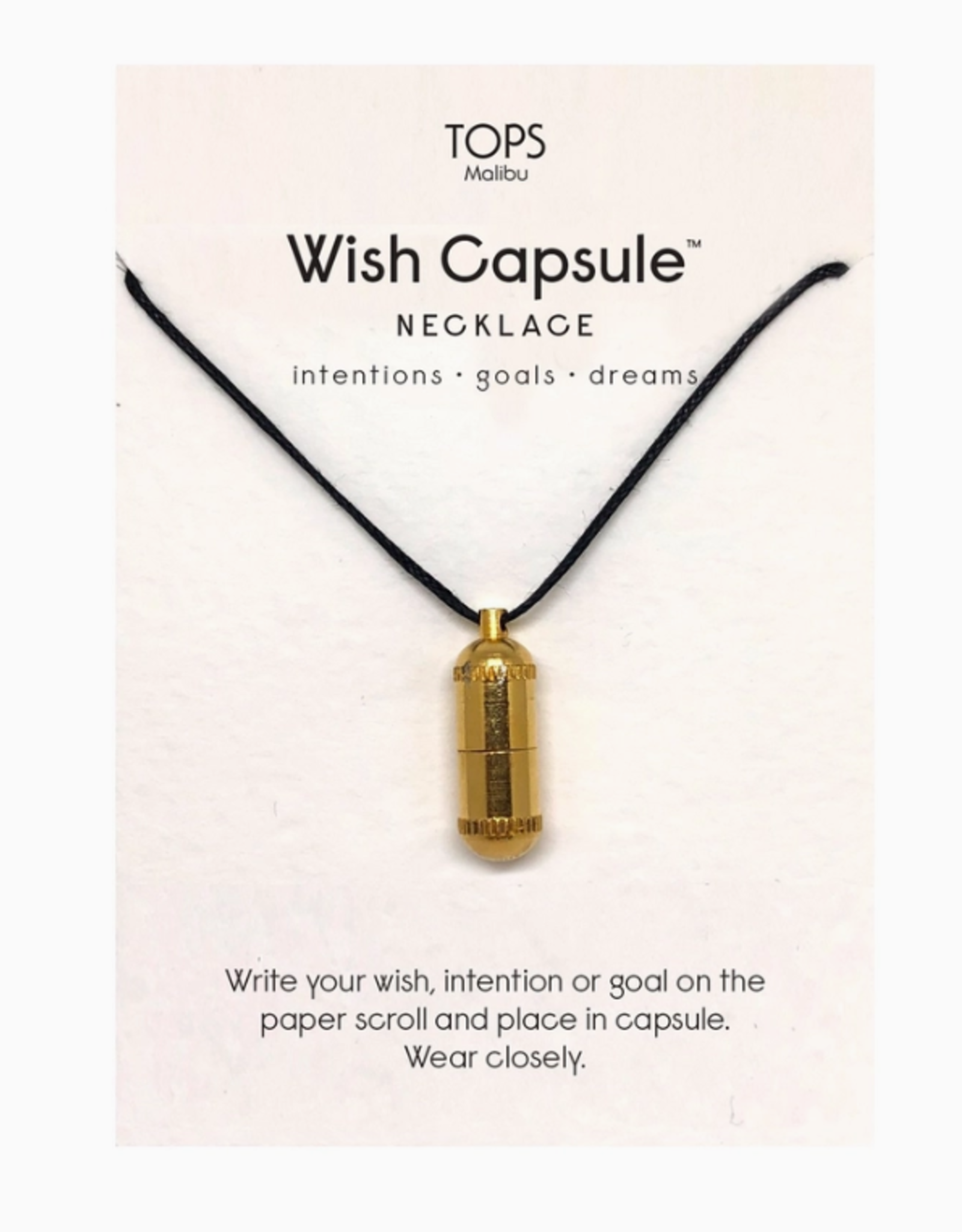 TOPS Malibu Wish Capsule Necklace - Gold: Black