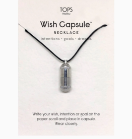 TOPS Malibu *Wish Capsule Necklace - Silver: Black