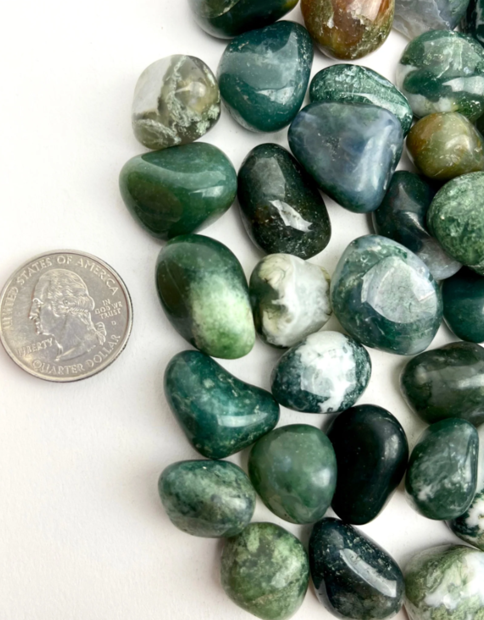 Moss Agate | Tumbled | 15-20mm | India