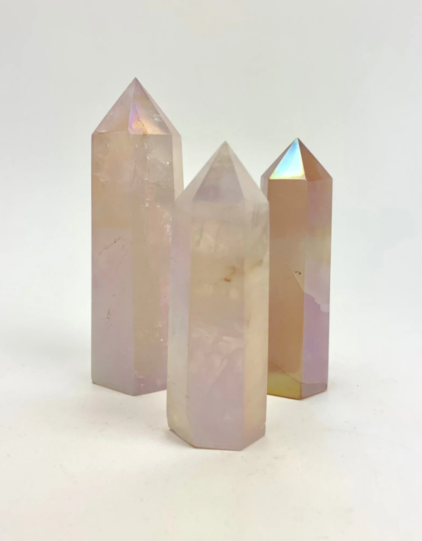 Aura Rose Quartz Standing Points | 40-90mm