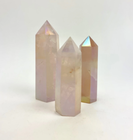 Aura Rose Quartz Standing Points | 40-90mm