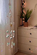 *Amazonite Crystal Suncatcher - Calming Gemstone Lotus Design