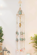 *Amazonite Crystal Suncatcher - Calming Gemstone Lotus Design