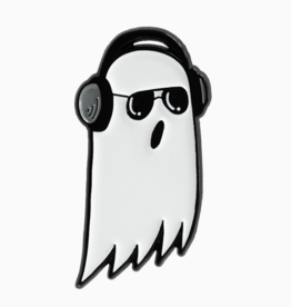 -Headphones Ghost Enamel Pin
