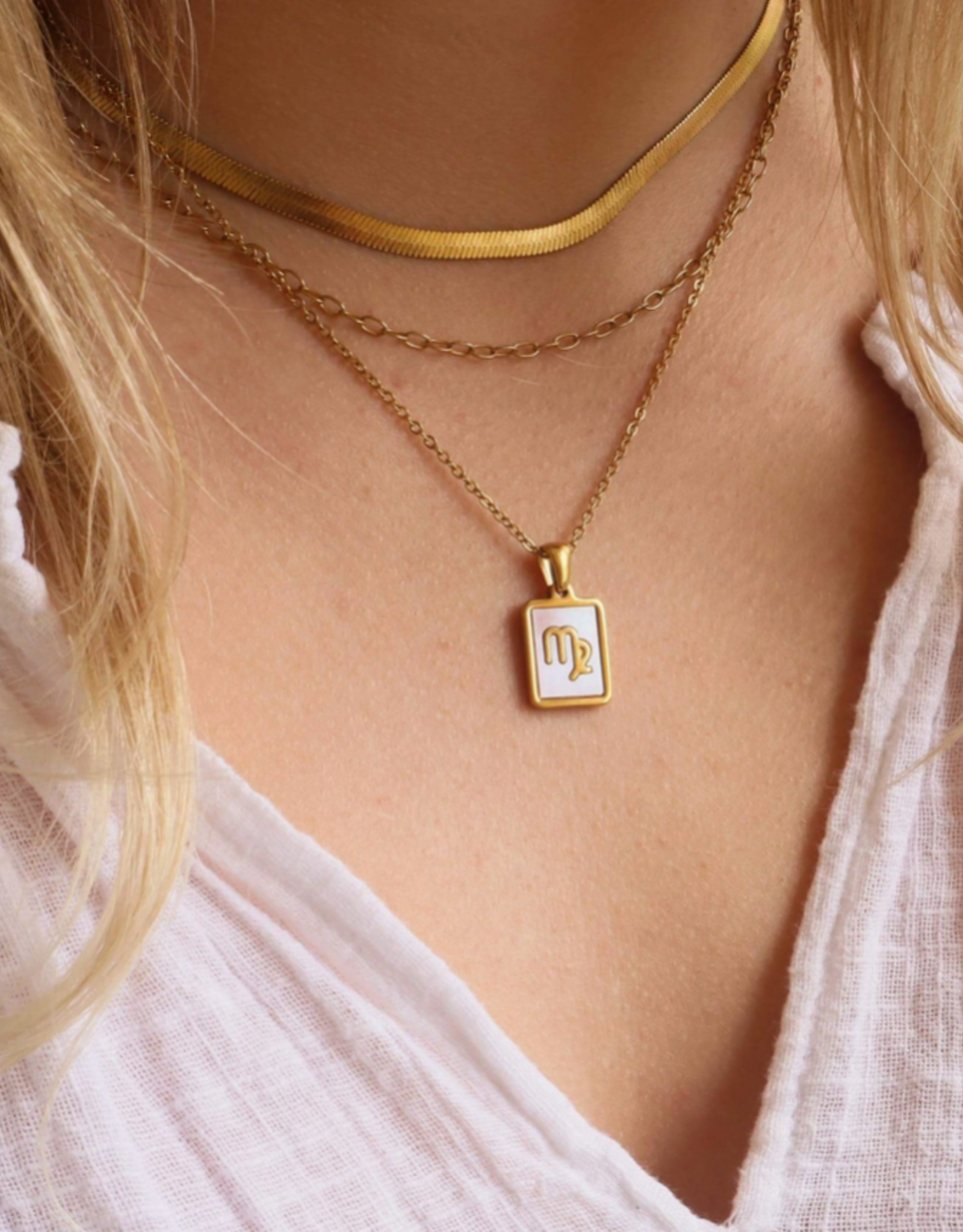 Zodiac Pink Shell Necklace |