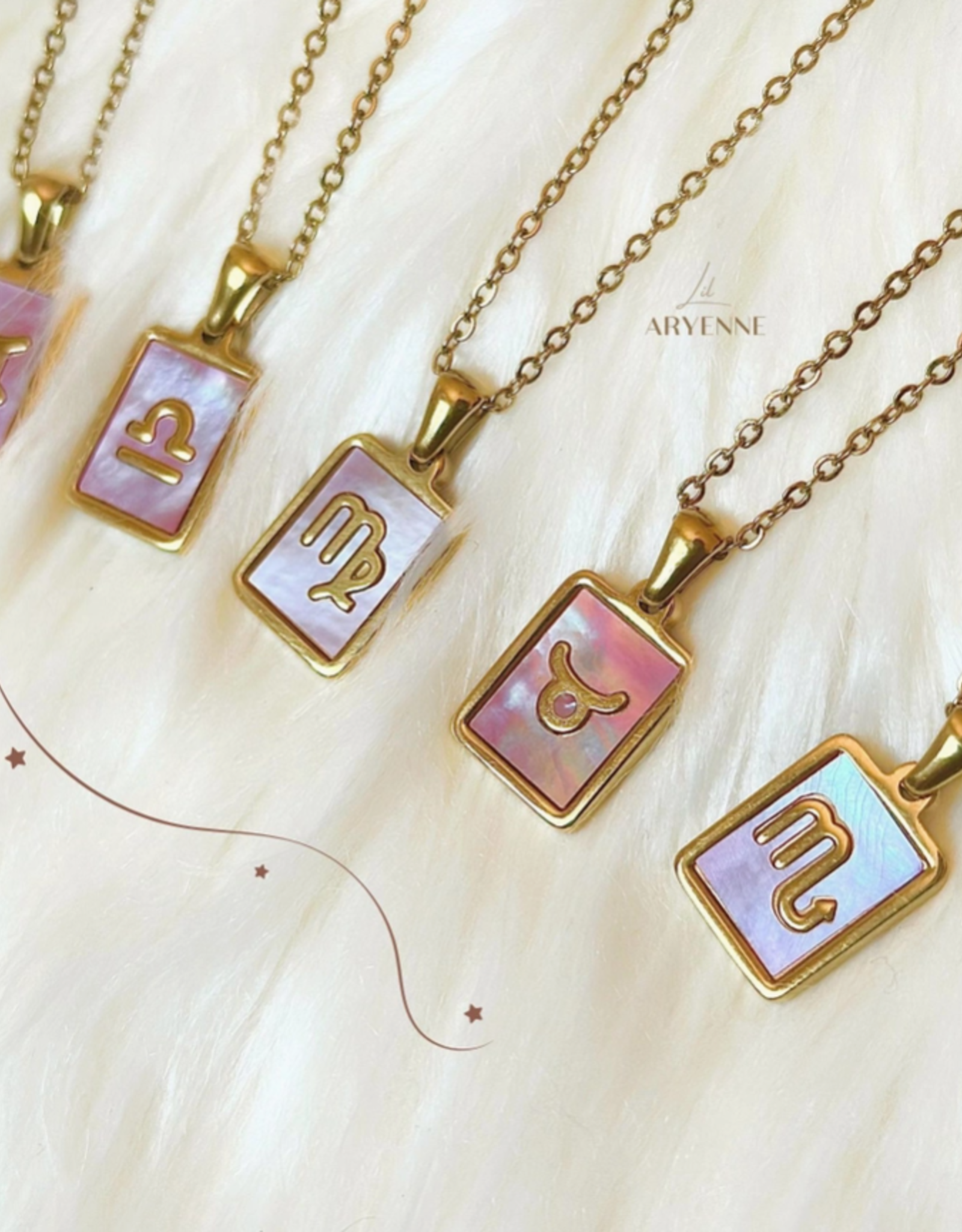 Zodiac Pink Shell Necklace |