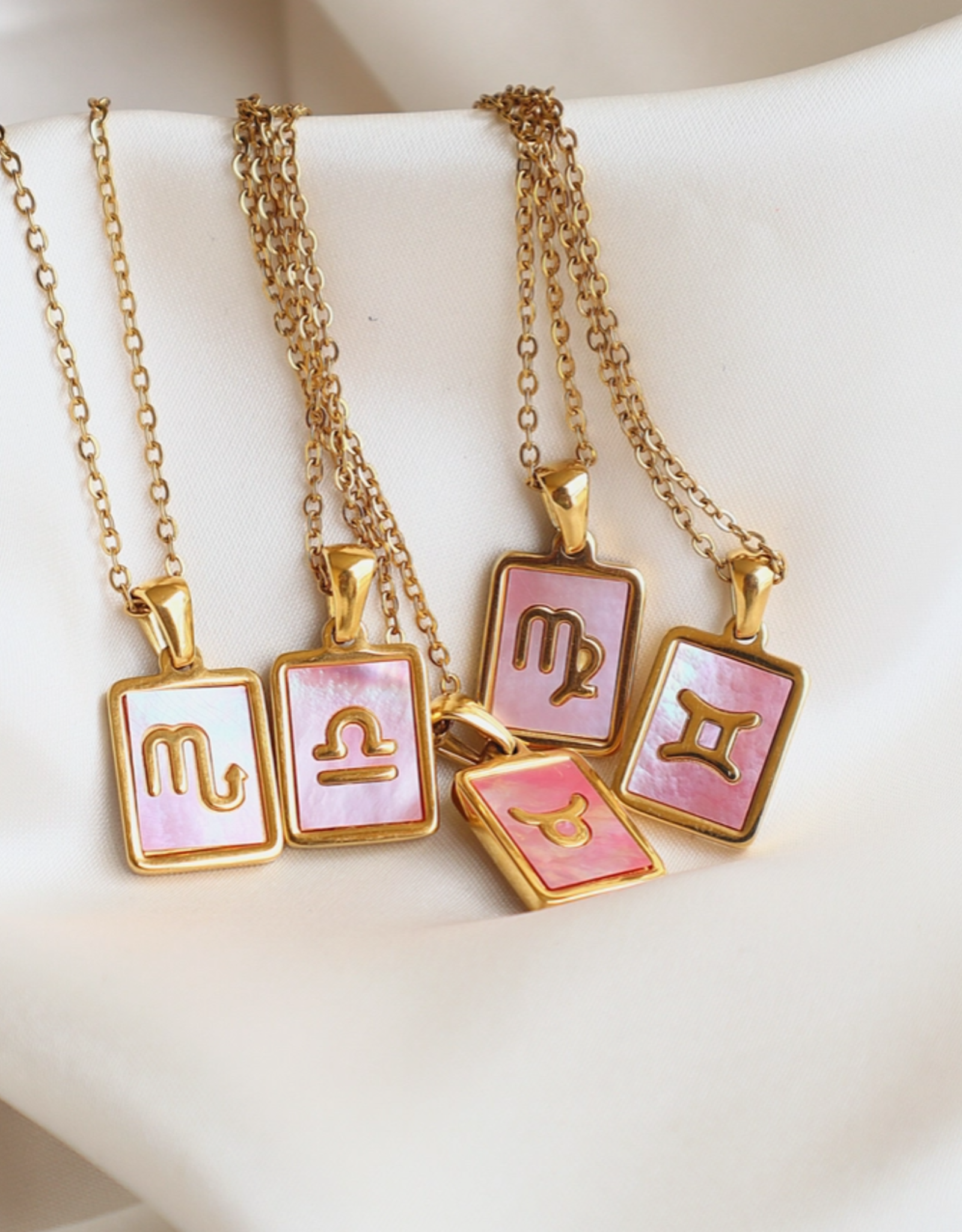 Zodiac Pink Shell Necklace |