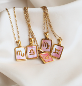 Zodiac Pink Shell Necklace |