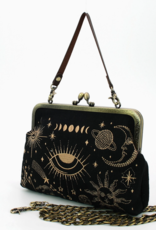 Celestial Kiss Lock Bag in Linen Blend Material
