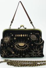 Celestial Kiss Lock Bag in Linen Blend Material
