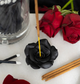 *Black Rose Resin Incense Stick Holder