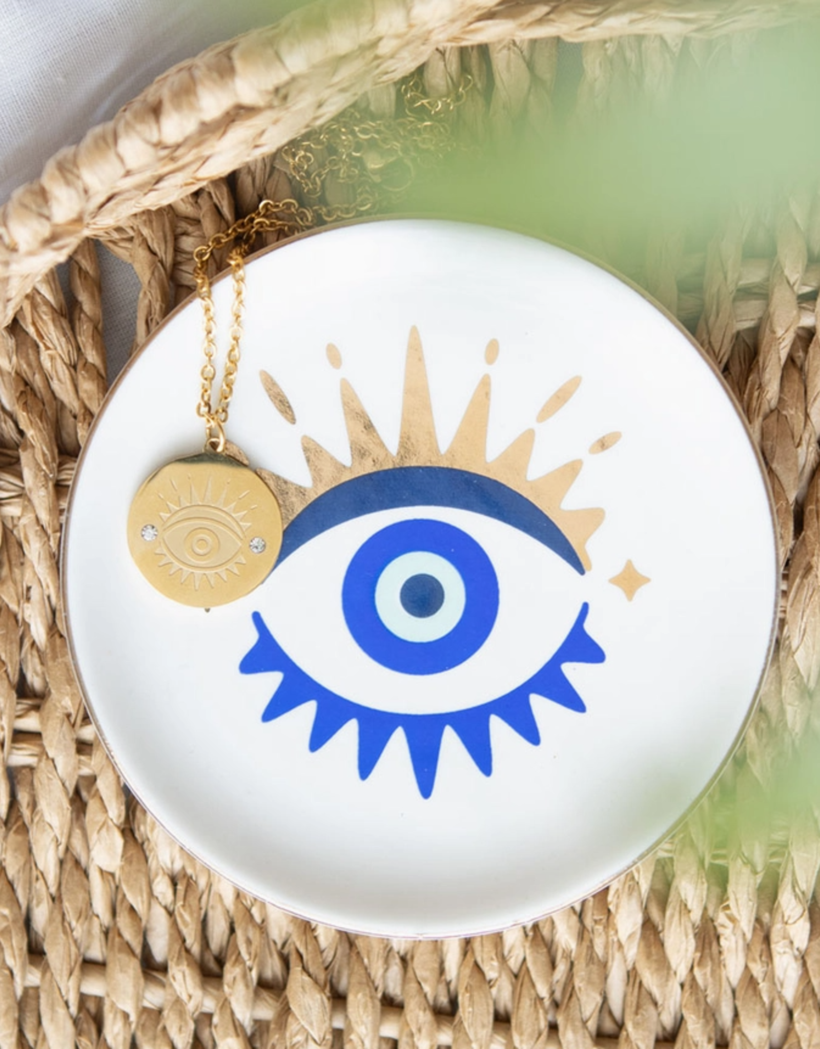 *All Seeing Eye Necklace & Trinket Dish Gift Set