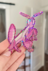 Glitter Orchid Mantis Sticker