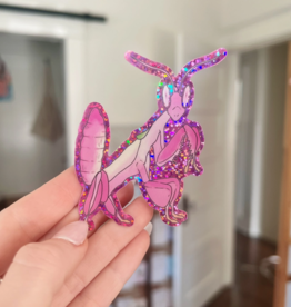 Glitter Orchid Mantis Sticker